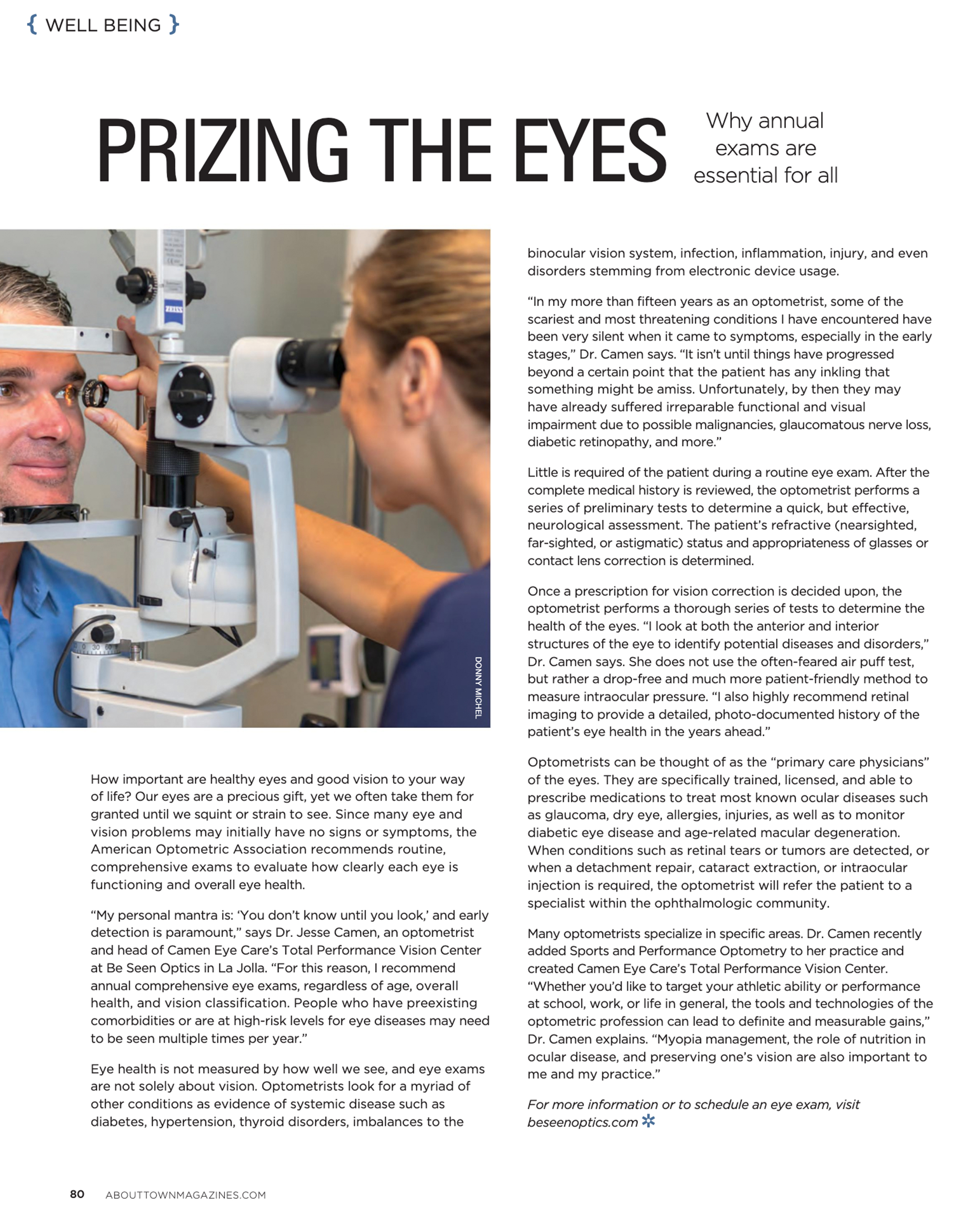 Camen Eye Care About Town Magazine